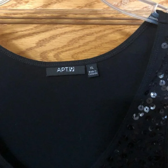 Apt. 9 Women's Black Sequin Tank Top - Picture 2 of 4